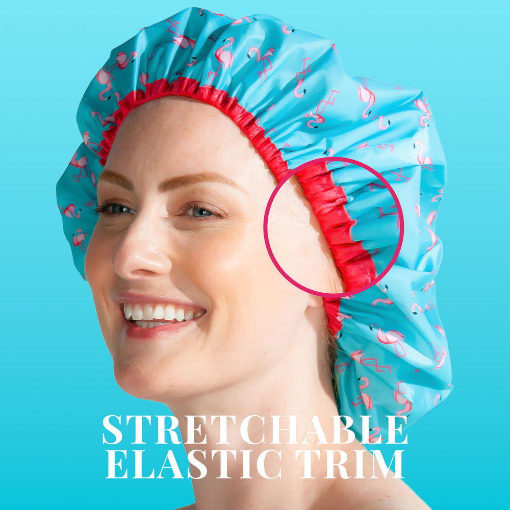 Betty Dain Fashionista Flamingo Cap Flamingo pattern detail adds playful styling.