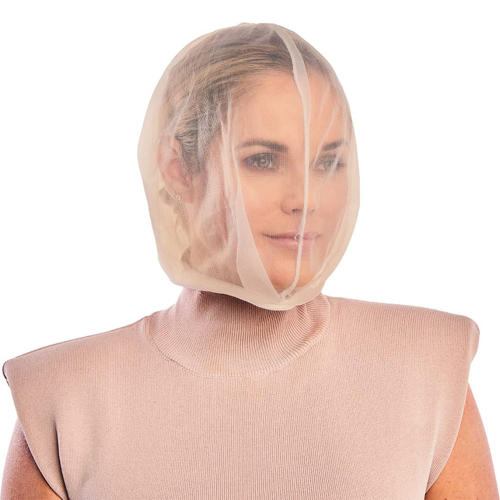 Betty Dain Makeup Protector Hood with zipper closure shields makeup during dressing.