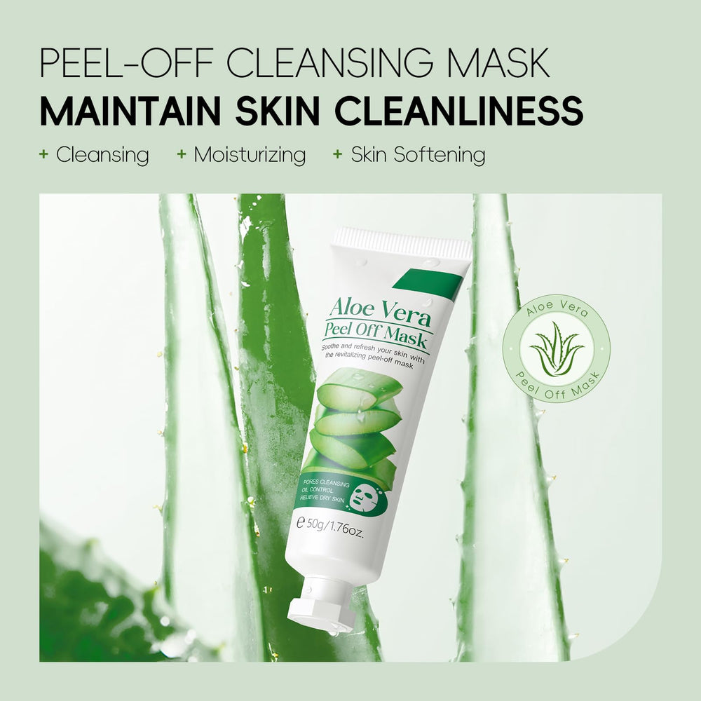BEUKING Aloe Vera Mascarilla Peel-Off: capa clara que se retira fácilmente.