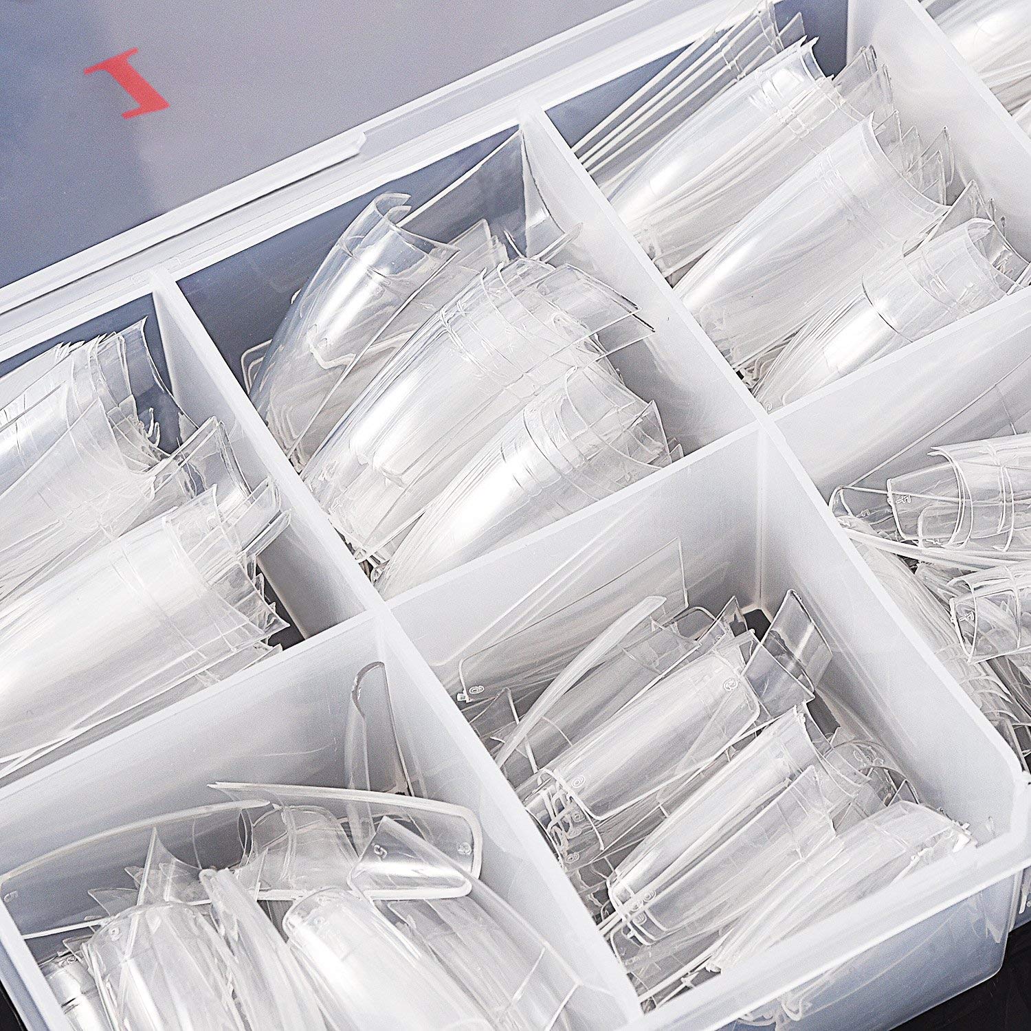 Caja de almacenamiento Beuniar con 10 tallas para ordenar uñas.