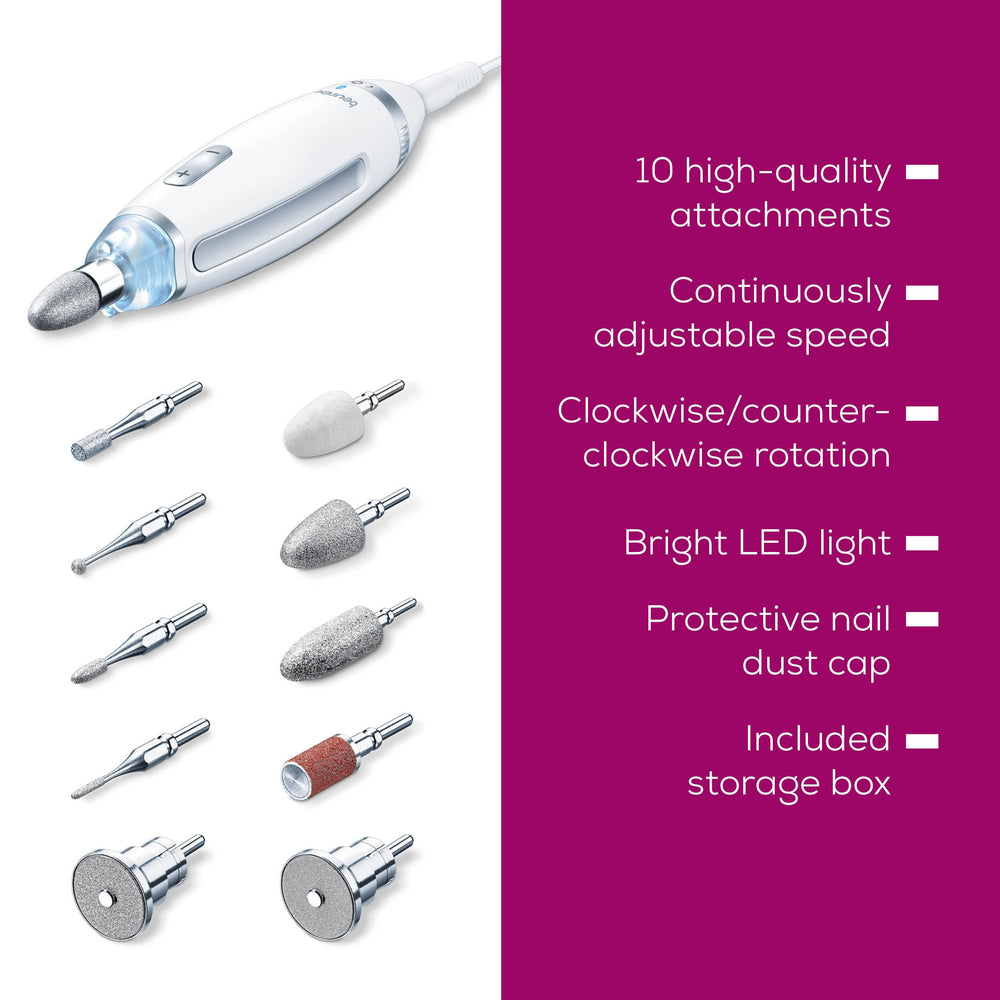 Beurer MP62 pedicure and manicure device for precise shaping at home