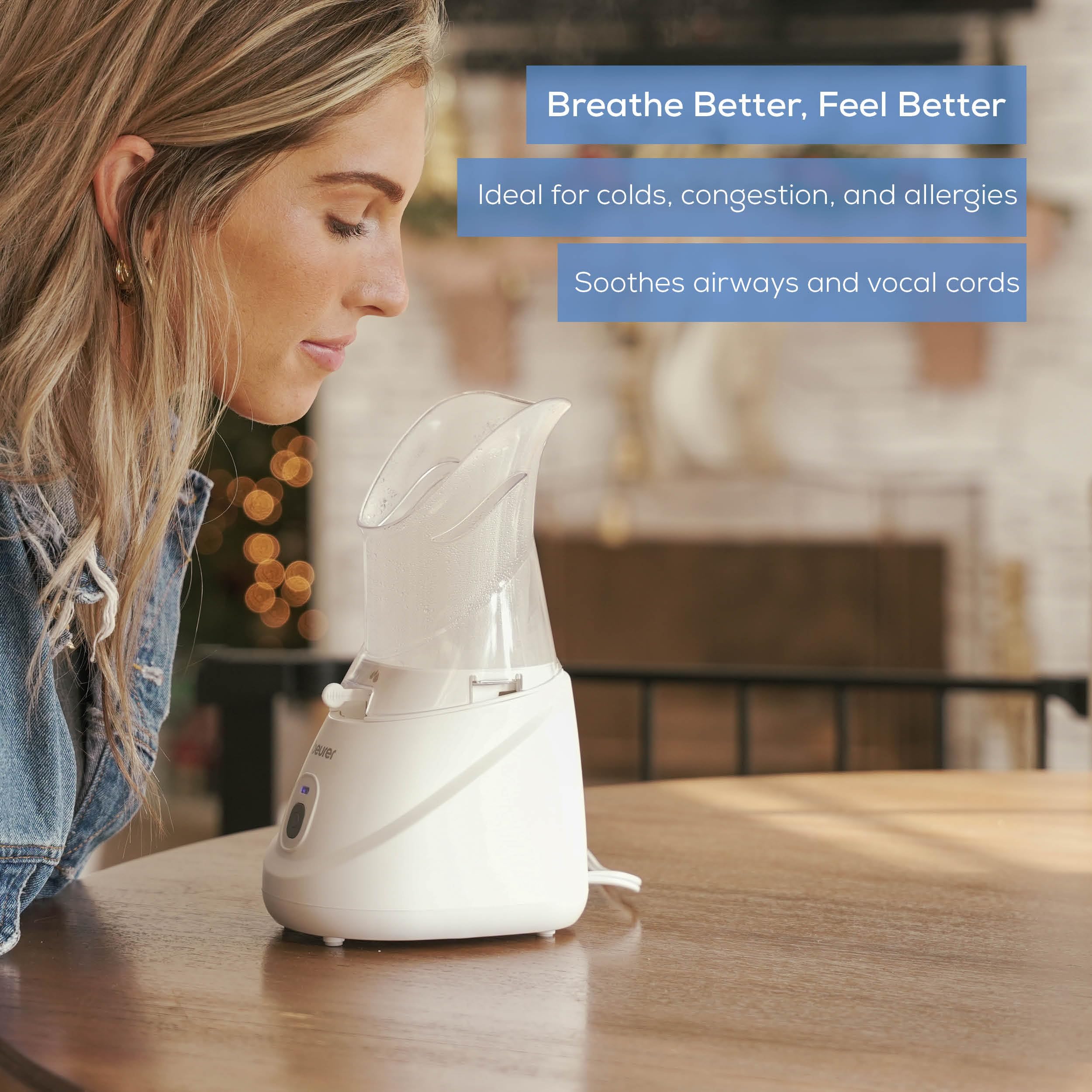Beurer SI31 adjustable-control inhaler lets you tailor steam level for comfort.