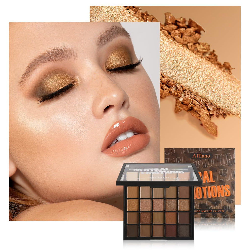 BEUSELF Nude Neutral Paleta acabado suave con brillo ligero.