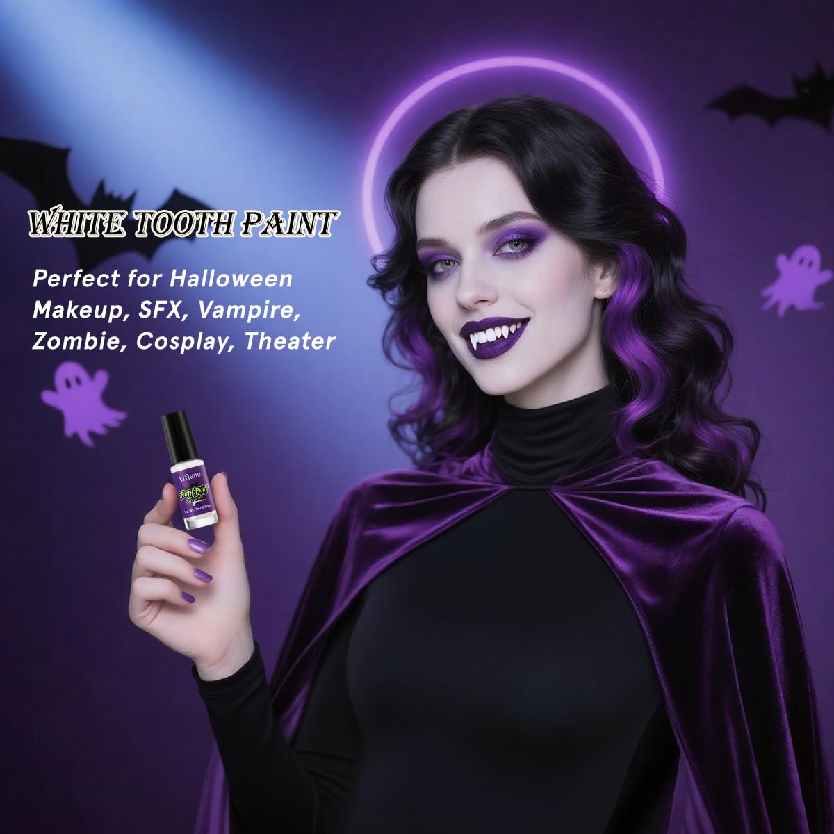 BEUSELF White Tooth Paint applicator brush for precise application.