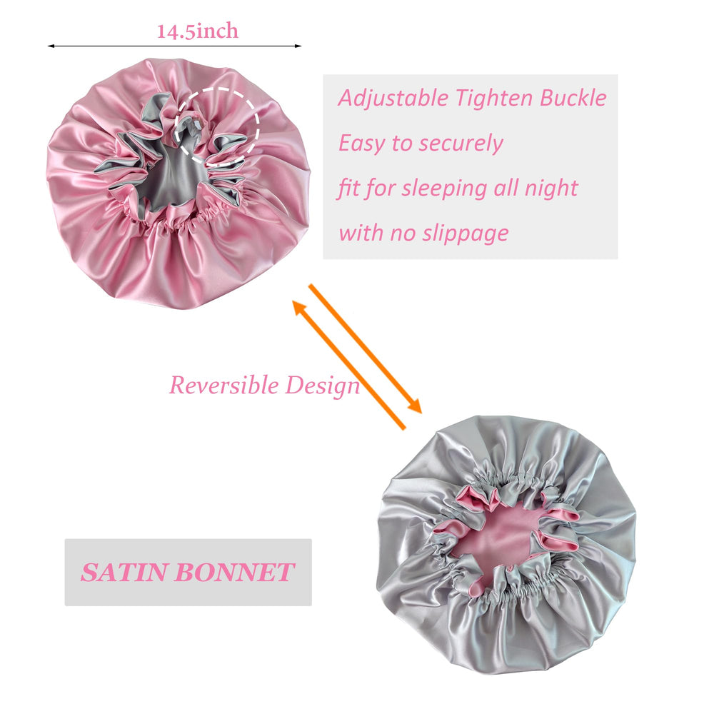 Beutyme bonete satén dormir reversible rosa ideal para cambiar look nocturno.