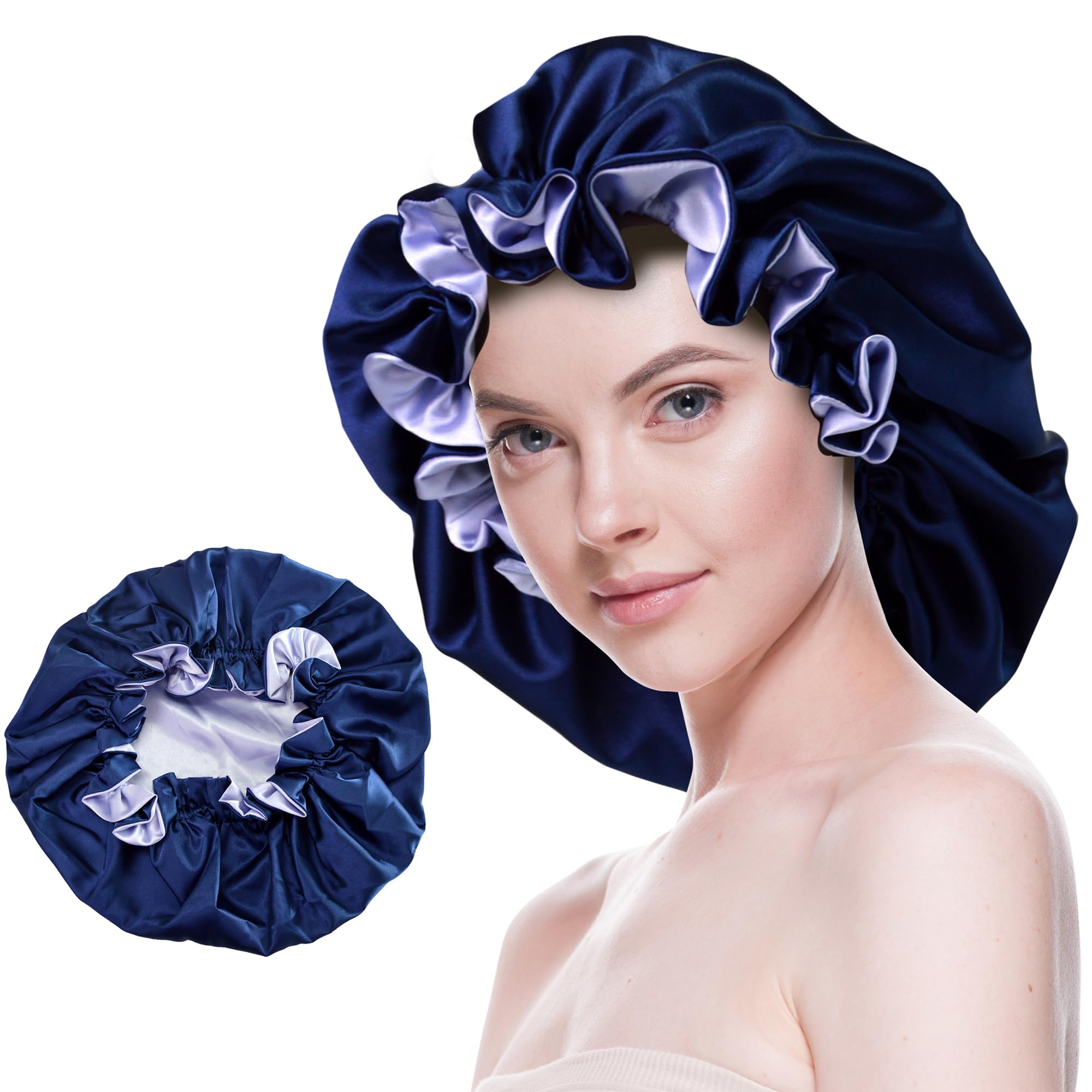 Beutyme gorrito satinado para dormir, protección suave para el cabello durante la noche.