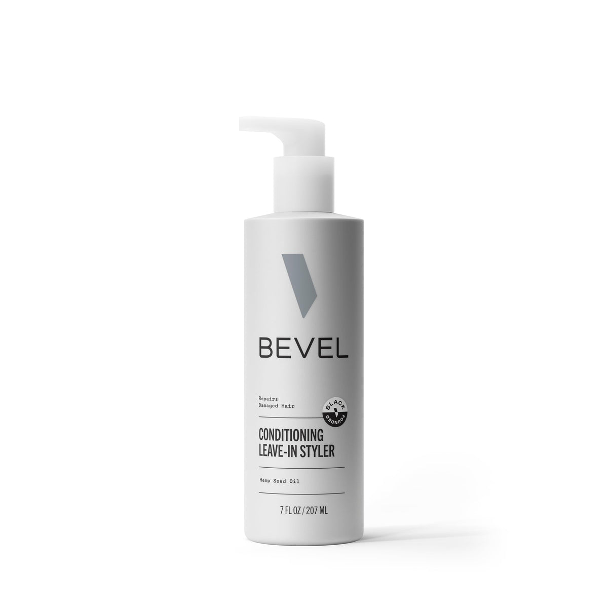 Bevel acondicionador sin enjuague para hombres, botella visible, ayuda a suavizar el cabello rizado.