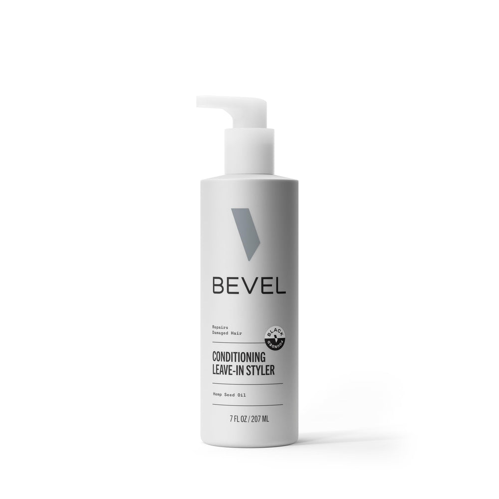 Acondicionador Bevel, ideal para brillo suave y textura definida.
