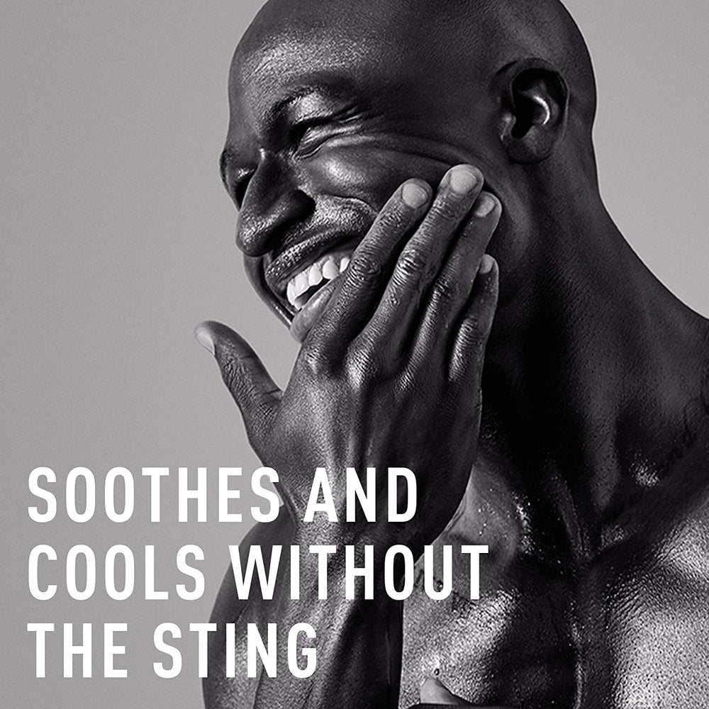 Bevel aftershave balm texture closeup, hydrating formula helps reduce irritation.