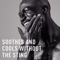 Bevel aftershave balm texture closeup, hydrating formula helps reduce irritation.