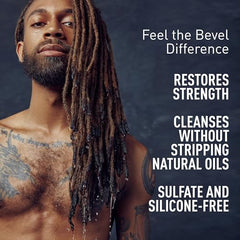 Bevel Champú para hombres, desenredo fácil para cabello rizado y áspero.