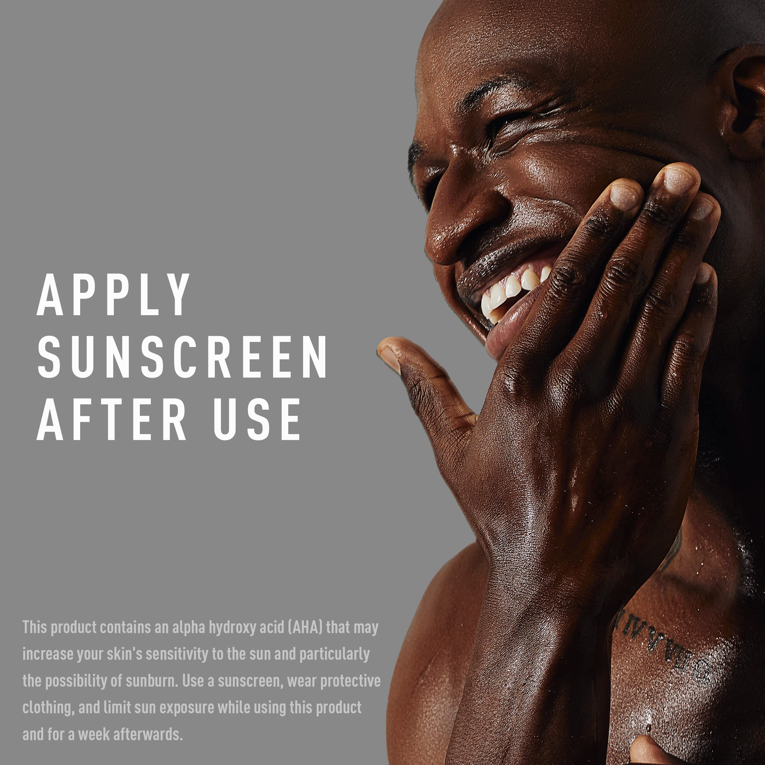 Glycolic acid exfoliation visual tied to Bevel bump-control formula