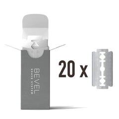 Bevel safety razor blades 20-pack ready for quick replacement and a smoother shave.