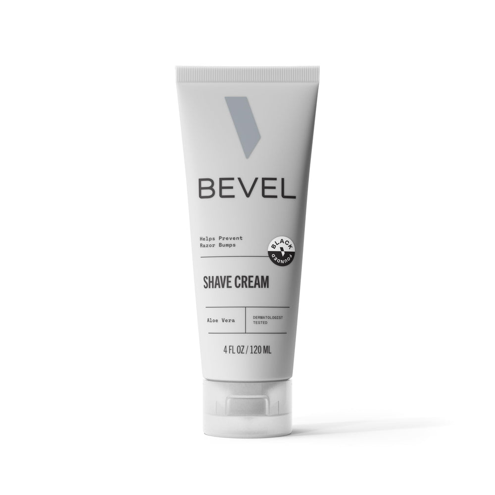 Bevel Shaving Cream with Aloe Vera for rich hydration and a smooth glide.