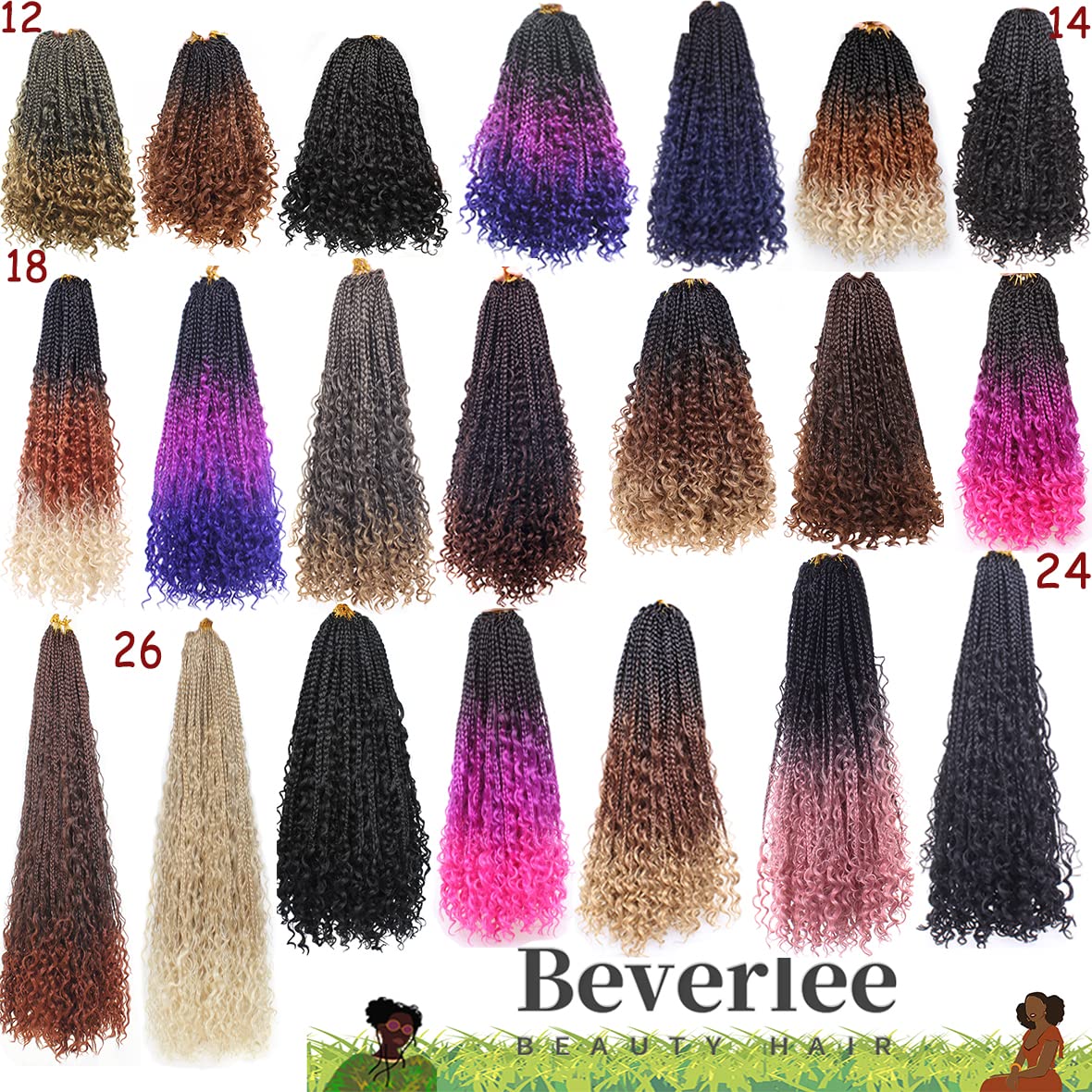 Beverlee 14-inch boho braids model wear demonstrates natural-looking protective style.