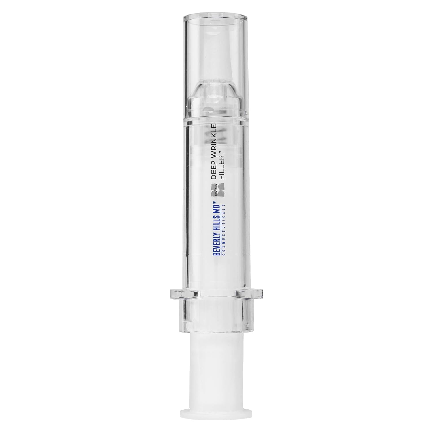 Beverly Hills MD Deep Wrinkle Filler bottle close-up shows immediate wrinkle blur