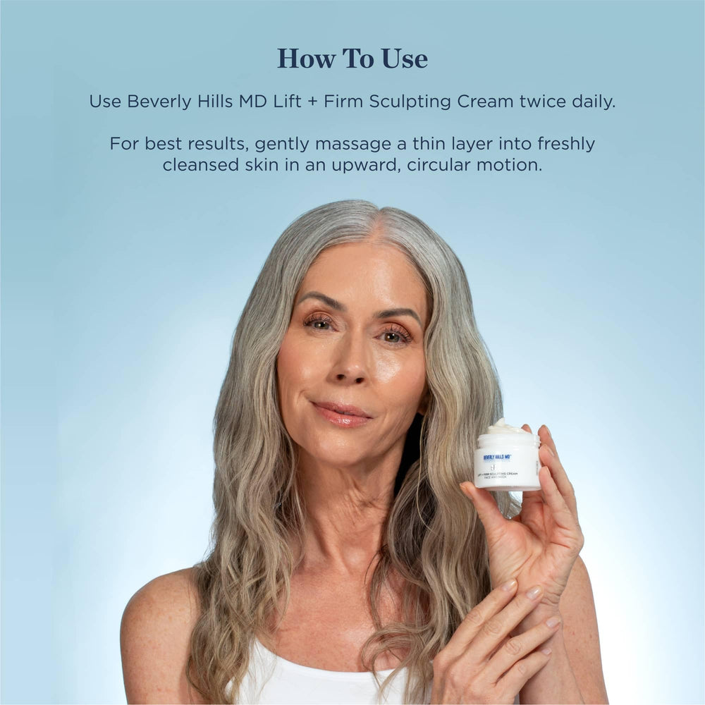 Cream applied to neck and décolleté