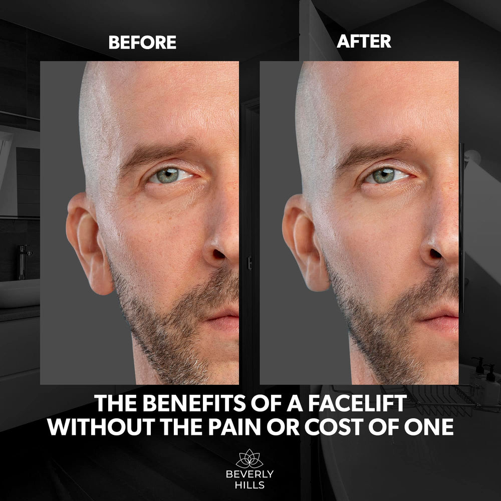 BEVERLY HILLS Men’s Instant Facelift Serum under-eye application targets puffiness