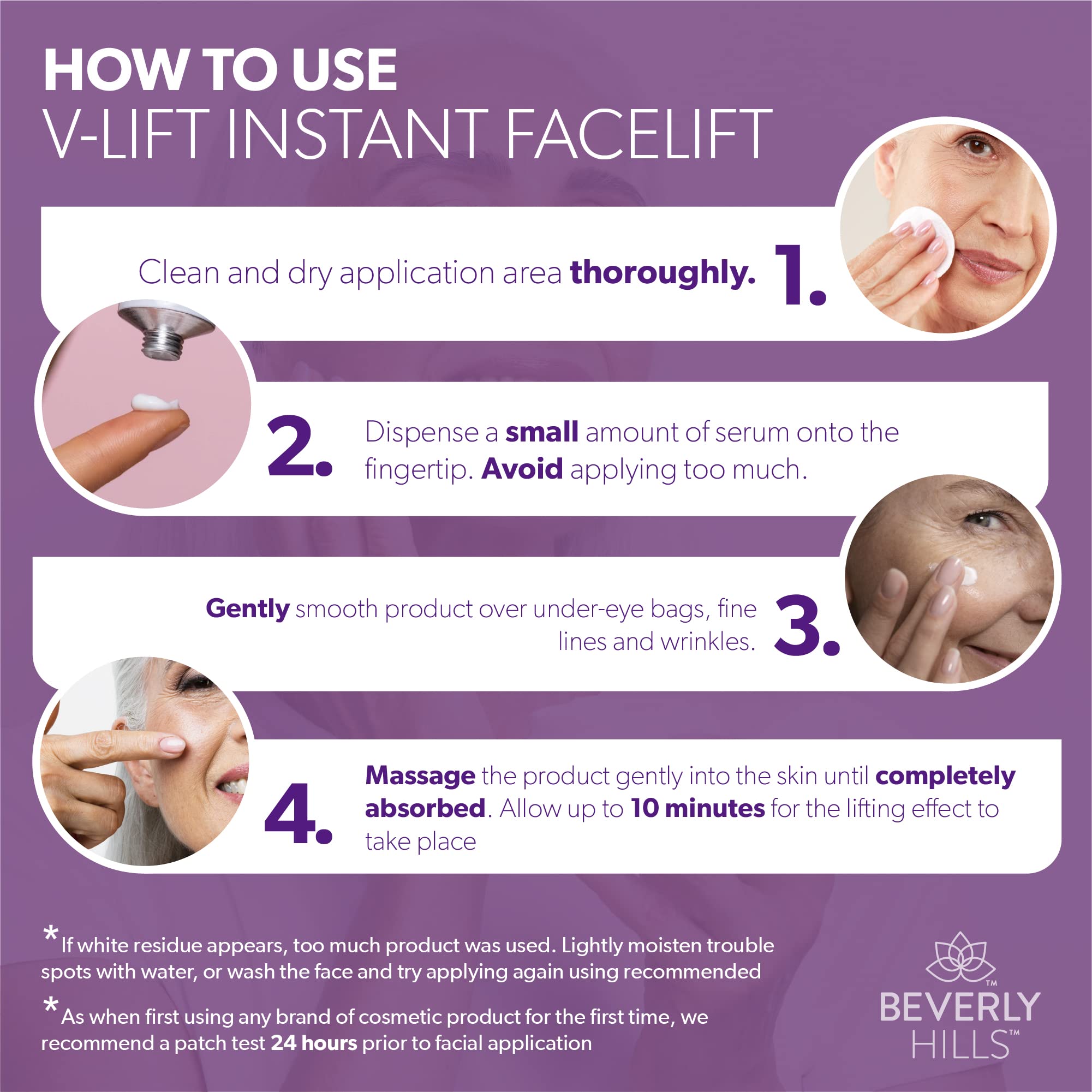 BEVERLY HILLS V-Lift applying under-eye area for a refreshed look.