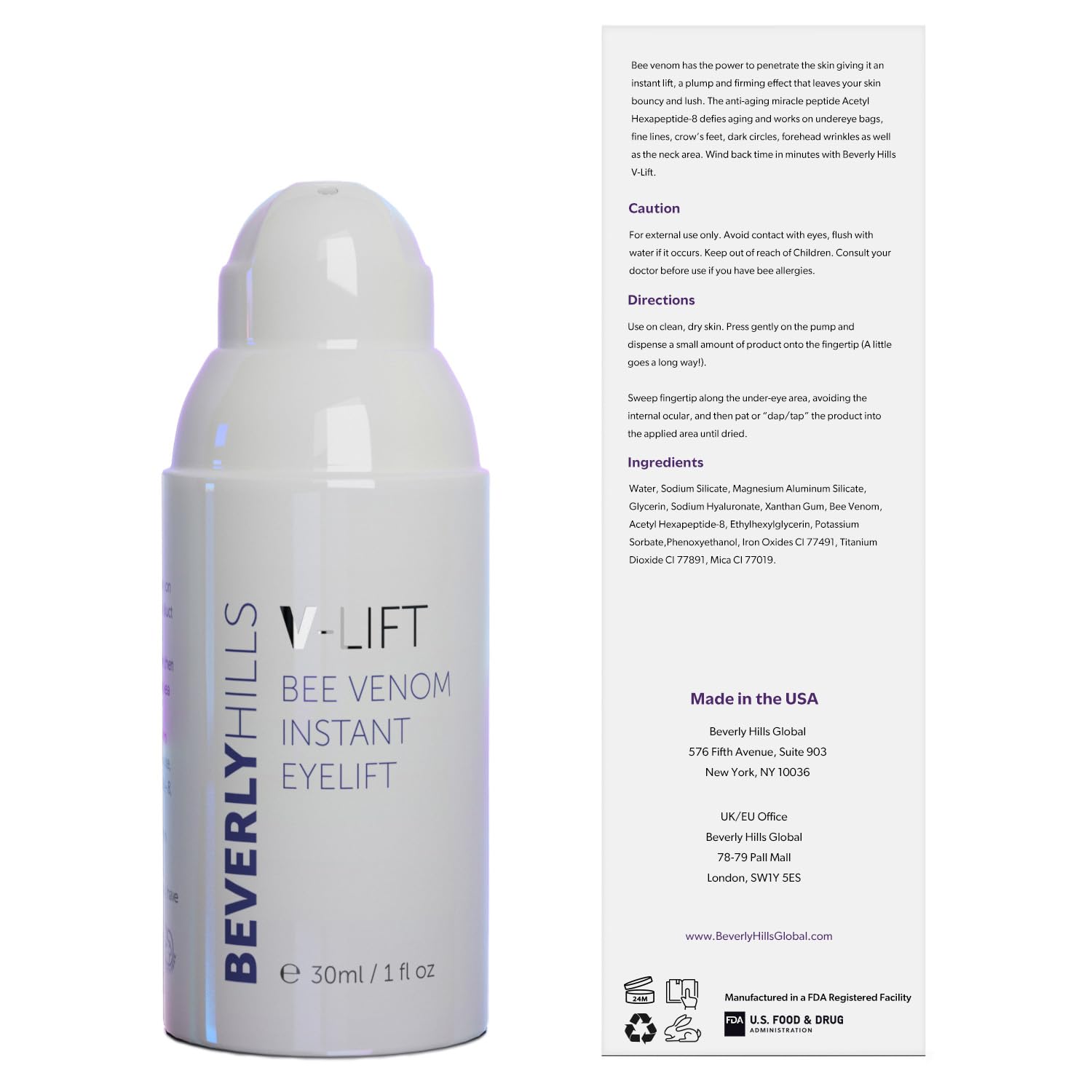 BEVERLY HILLS V-Lift lifestyle shot implying a brighter eye area.