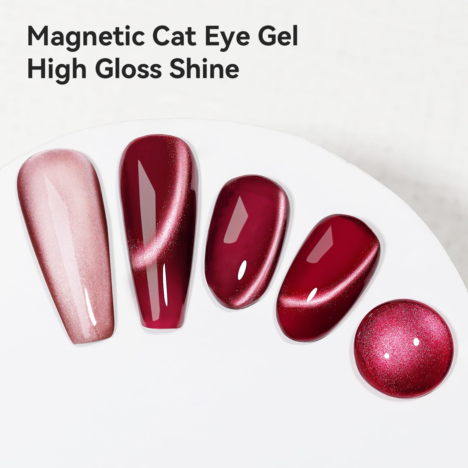 Bevimee burgundy cat eye gel swatch reveals glittery depth