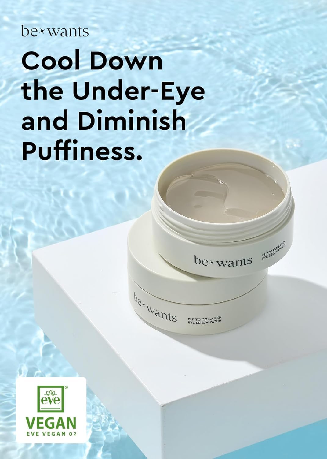 BE+WANTS parches ojos-serum-efecto ofrece hidratacion sostenida durante el uso