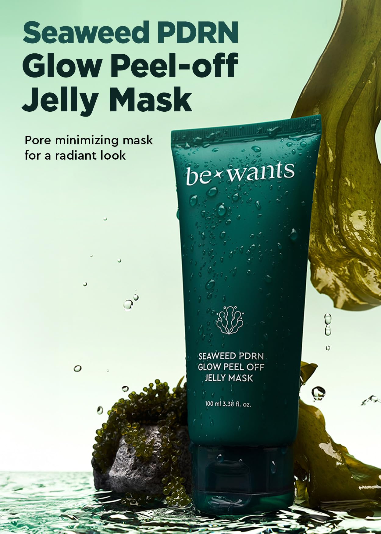 BE+WANTS textura gelatina de algas para una experiencia relajante en casa.