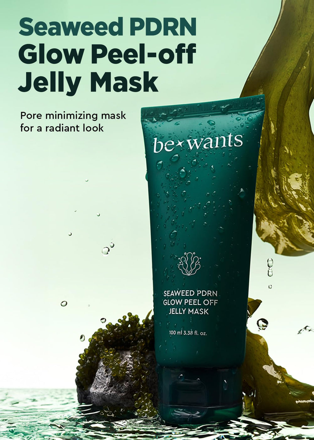 BE+WANTS textura gelatina de algas para una experiencia relajante en casa.