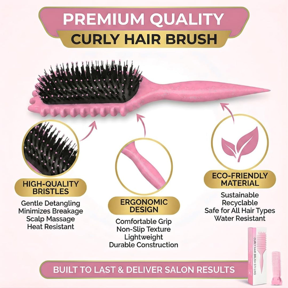 Bewelio curl-defining brush teeth detail aids even parting and frizz control