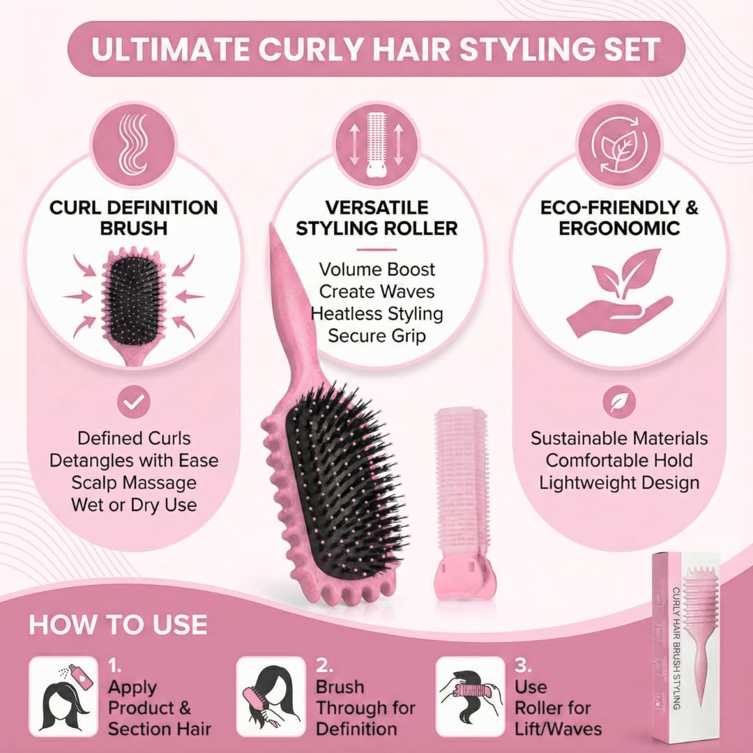 Bewelio brush features ergonomic grip for comfortable curling sessions