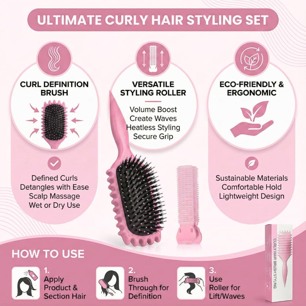 Bewelio brush features ergonomic grip for comfortable curling sessions