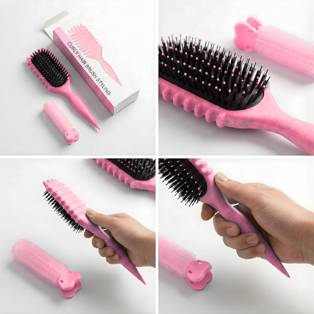 Bewelio portable brush for on-the-go curl definition
