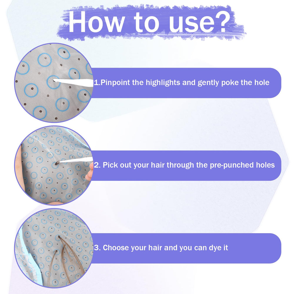 Bewudy highlighting caps purple help create dimensional highlights safely
