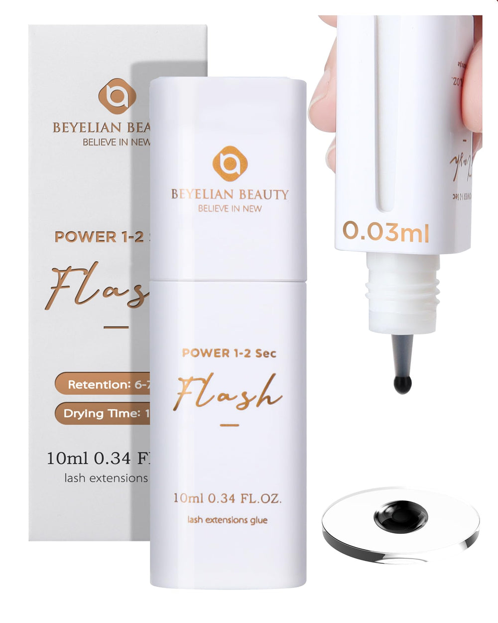 BEYELIAN eyelash extension glue bottle with smart drop control for precise placement