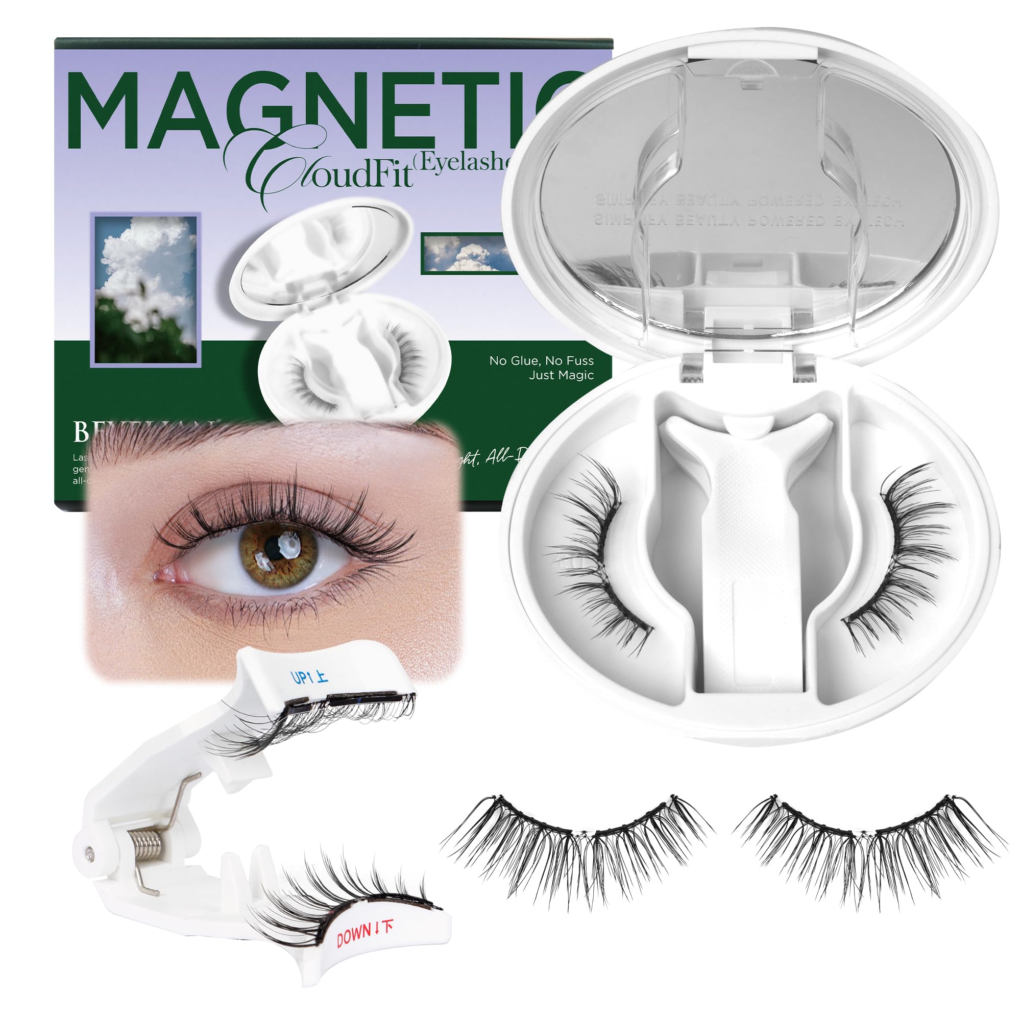 BEYELIAN magnetic eyelashes with applicator in hand for quick glam on the go