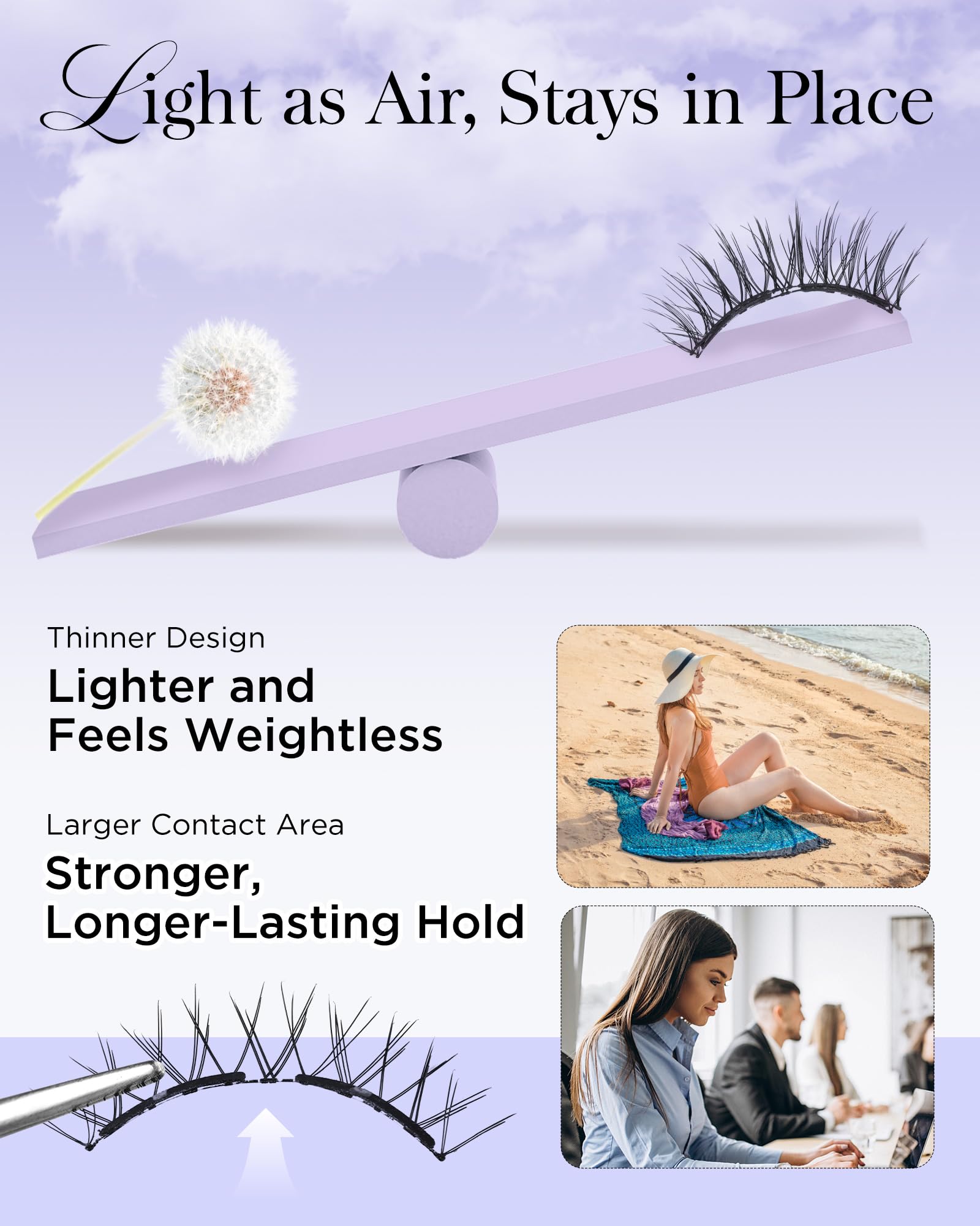BEYELIAN no-glue eyelashes for clean removal and lash health.