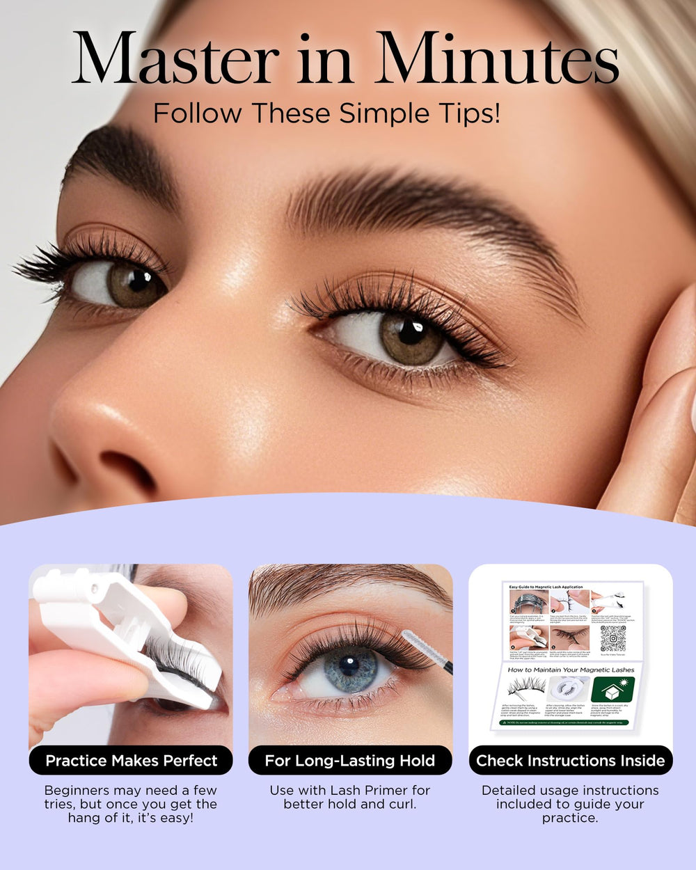 BEYELIAN reusable magnetic eyelashes ready for multiple wears with proper care.