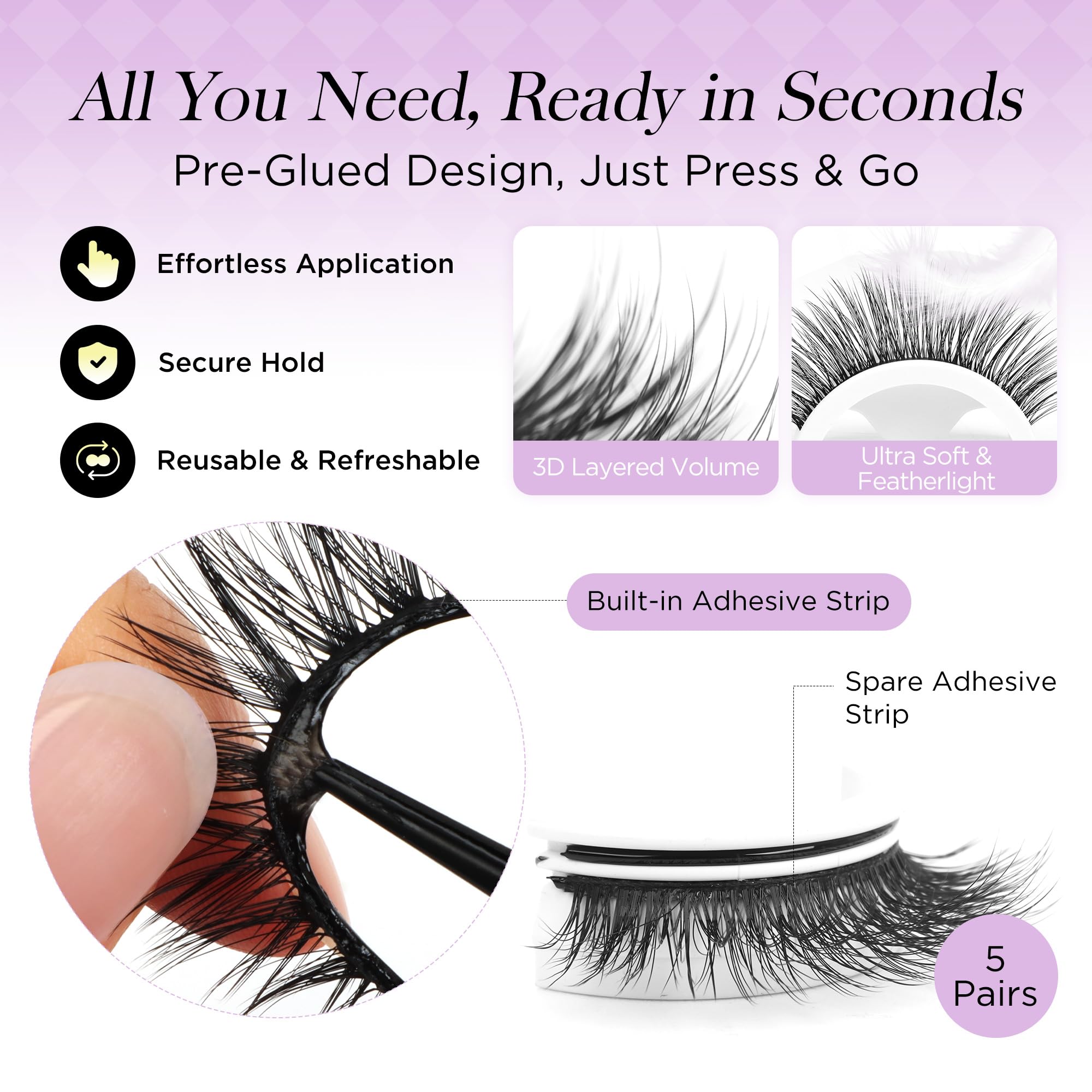 BEYELIAN no-glue-required lashes offer effortless application and mess-free everyday glam