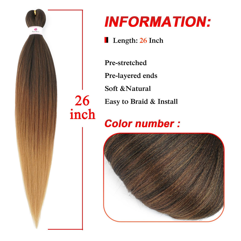 Beyond Beauty braiding hair 26-inch ombre in natural 1B shade