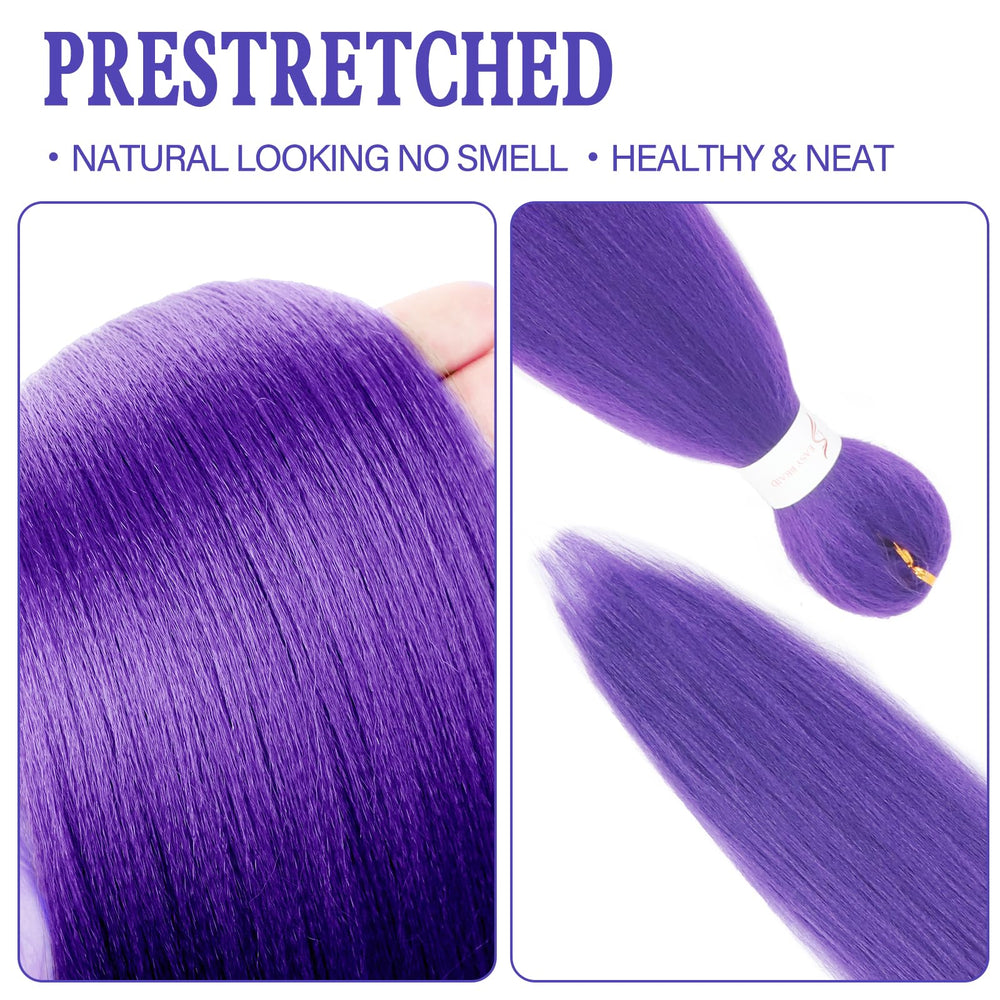 Beyond Beauty heat-settable purple braiding hair for easy customization.