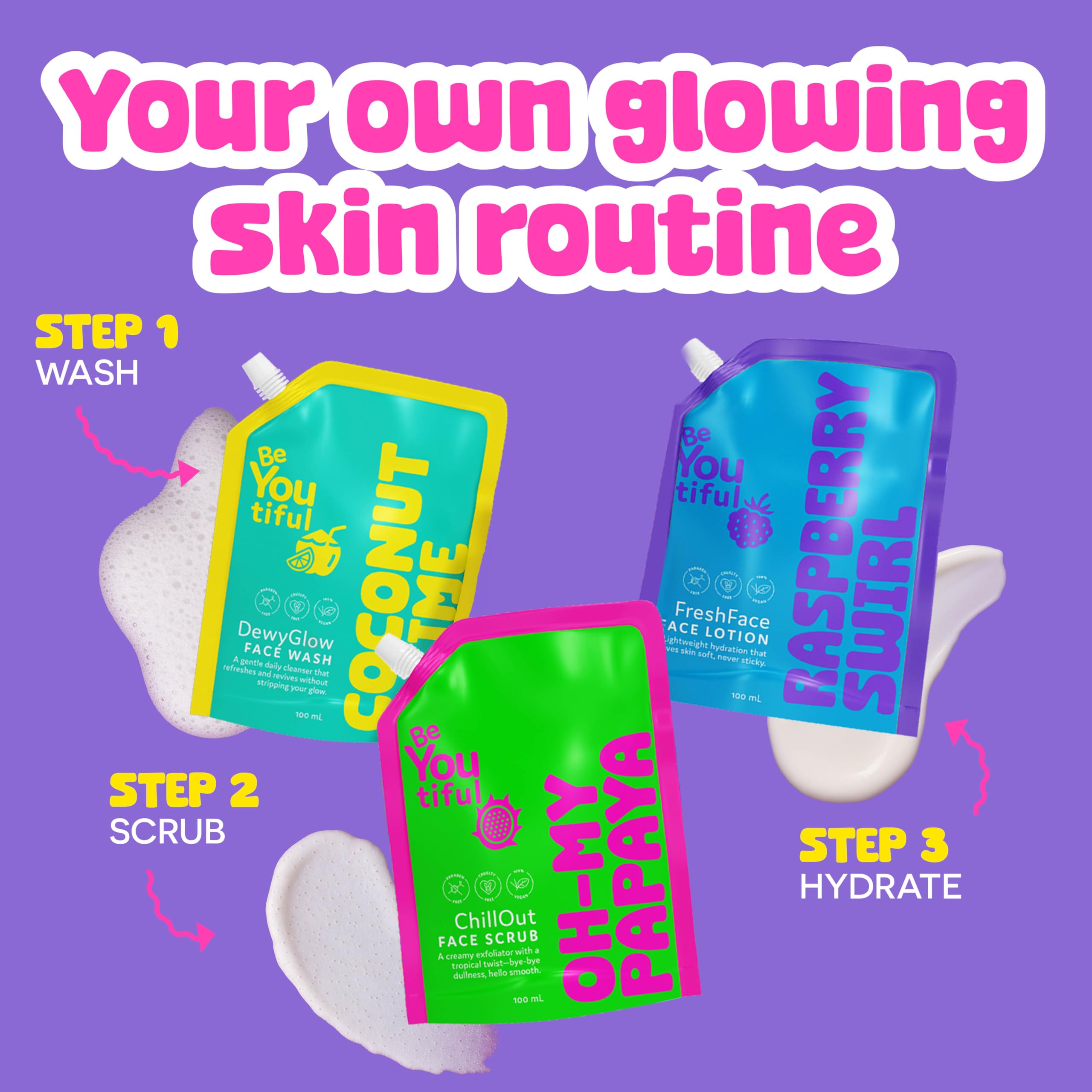 BeYoutiful bolsas de viaje 100 ml sin derrames para la rutina