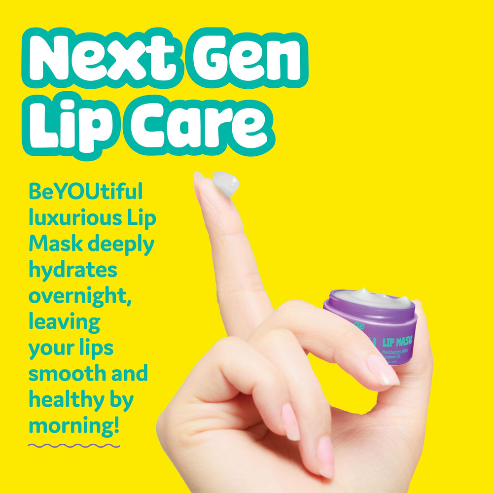 BeYoutiful lip mask application scene for bedtime routine.