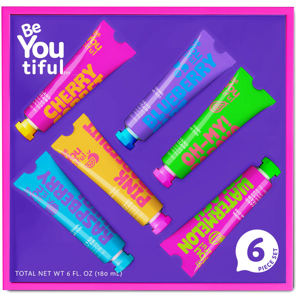 BeYoutiful set de cremas para manos, seis aromas, perfecto para regalos y bolsos.