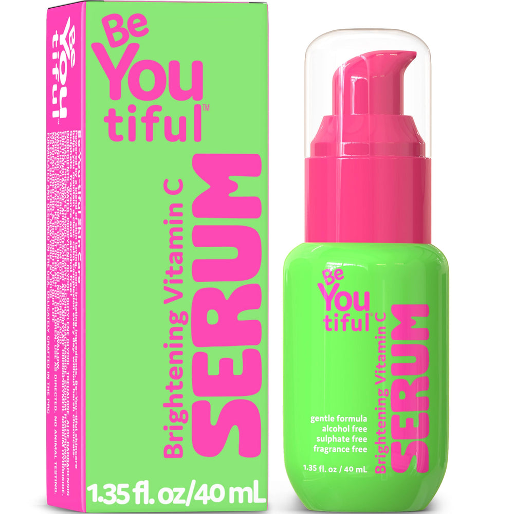 BeYOUtiful Vitamin C Serum bottle for daily teen skincare.