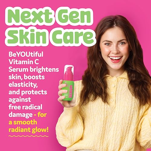 BeYOUtiful Vitamin C Serum pump shown for gentle acne care.