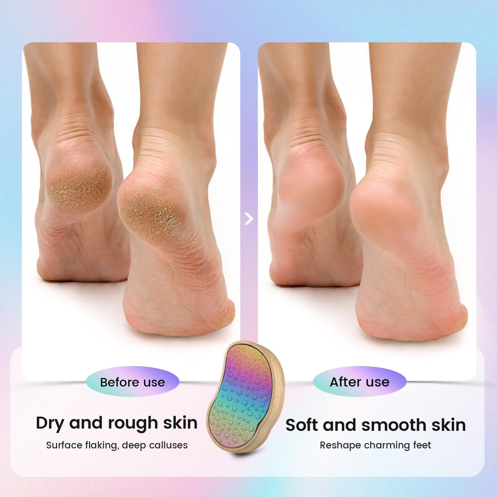 BEZOX bamboo handle pedicure file in hand for comfortable grip