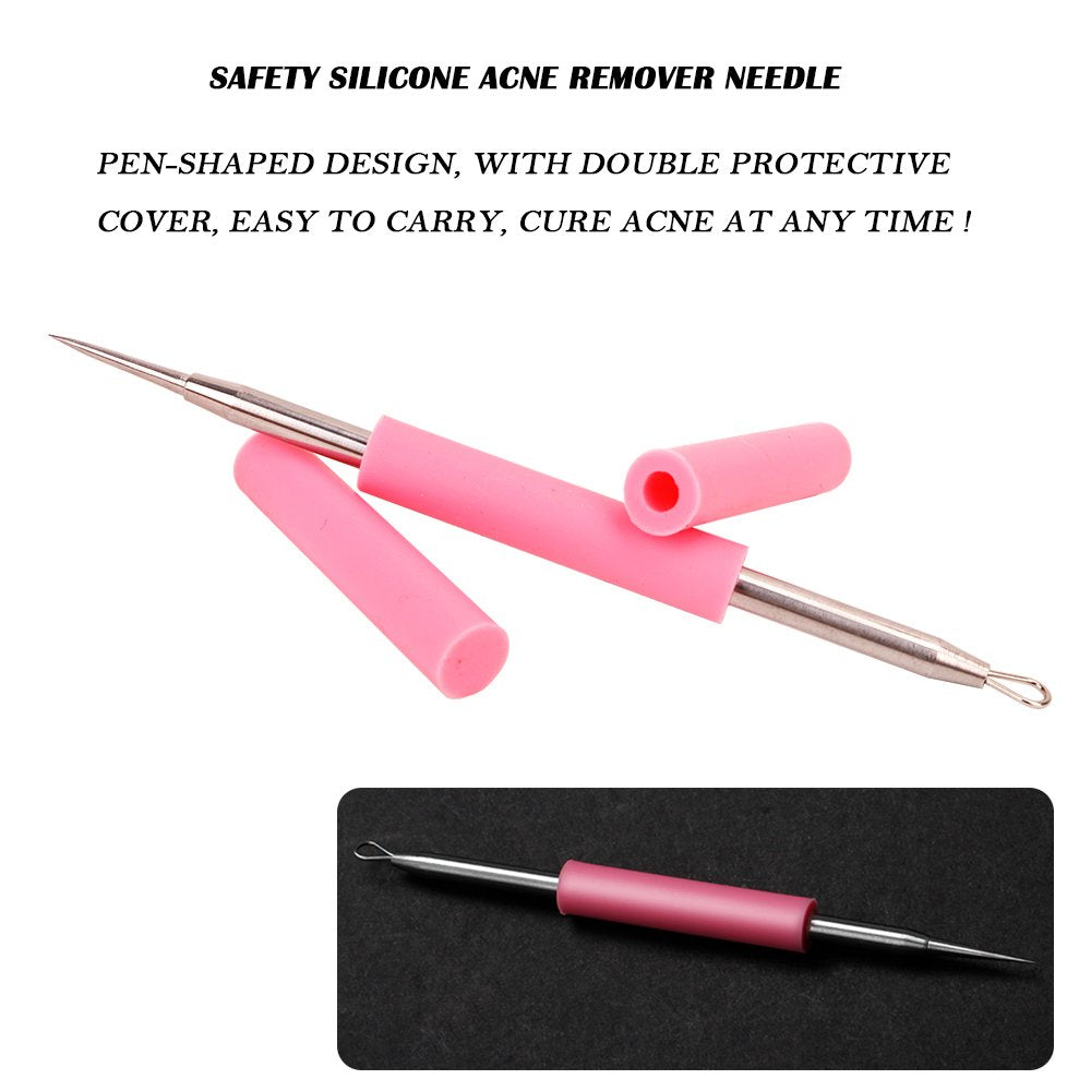 BEZOX blemish needle closeup, ergonomic handle for comfortable, precise blemish care.
