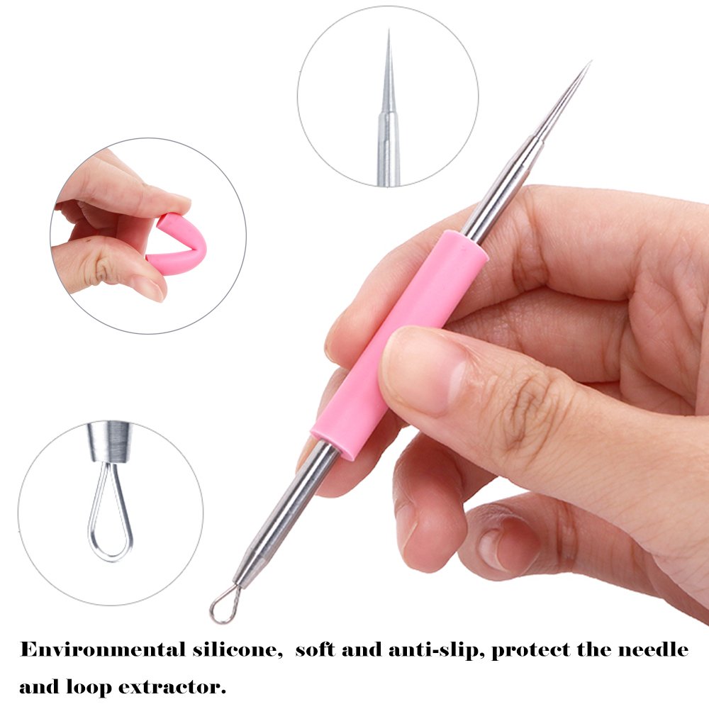 BEZOX comedone extraction wire loop, clean stainless steel design for targeted blackhead removal.