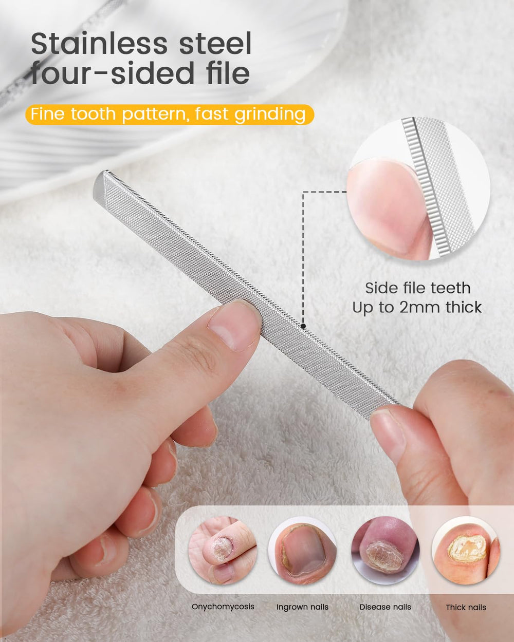 BEZOX comfortable grip handle supports steady filing sessions.
