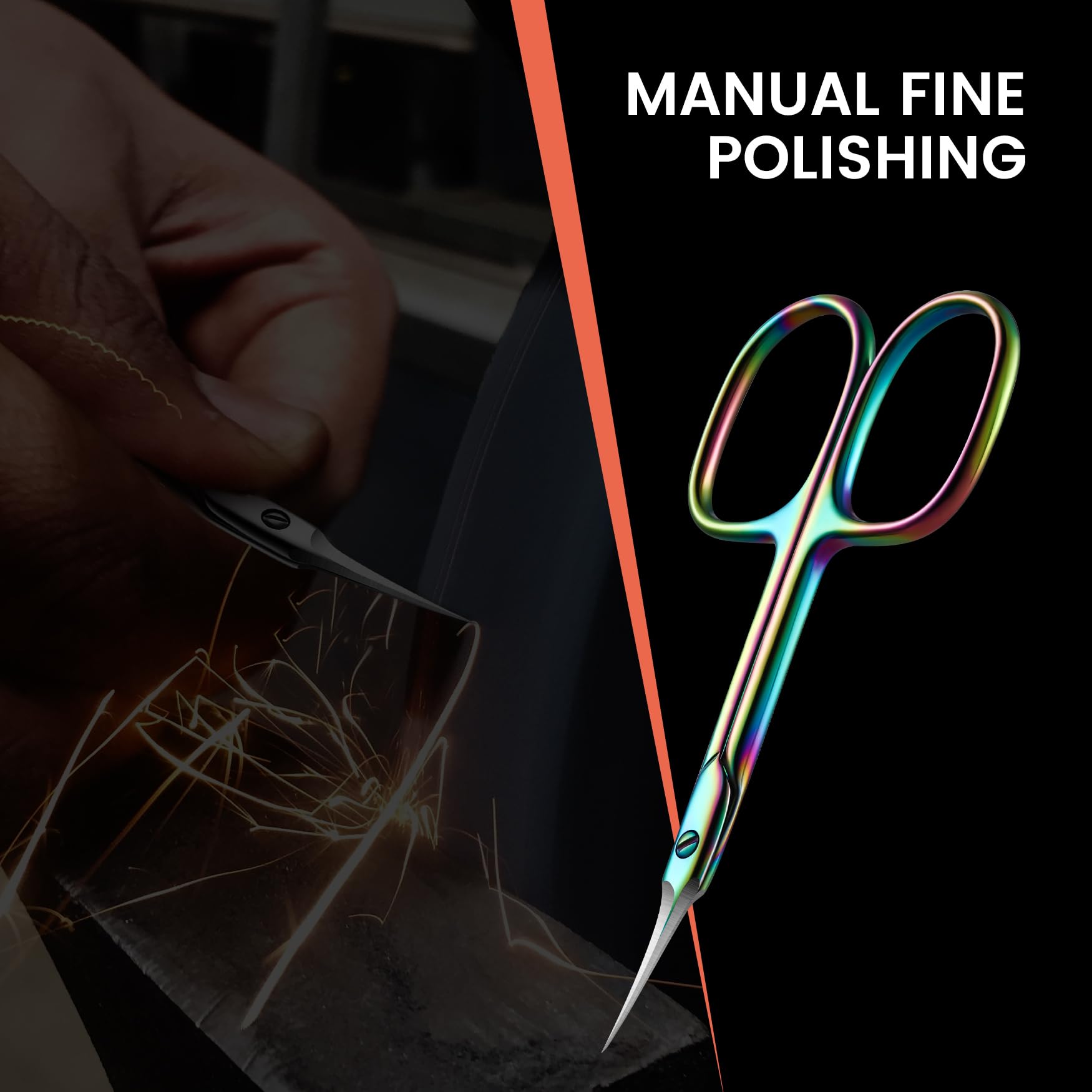 BEZOX curved cuticle scissors professional nail art tool for detailed work